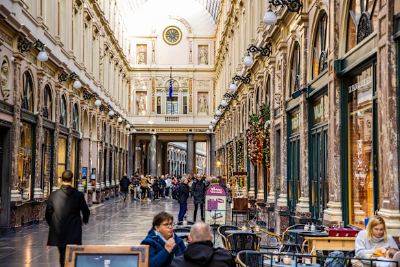 The 1847 Royal Saint-Hubert Galleries in Brussels is one of the oldest covered shopping galleries in Europe.