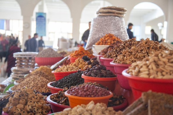 Dried fruit in the bazaar.