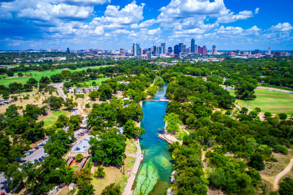 Barton Springs is where locals flock to cool off.