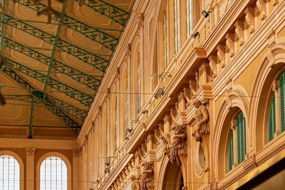 The roof of Livorno’s colourful central market.