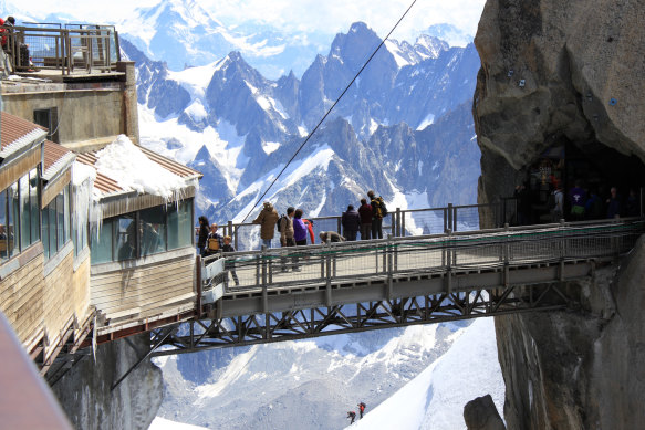 Don’t look down … Aiguille du Midi, Chamonix, France.