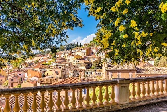 Bormes-les-Mimosas, a postcard-pretty Provencal village along the Route du Mimosa.