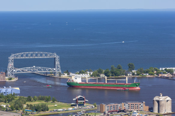 The Minnesota port is on the coast of Lake Superior, and is surprisingly far inland.