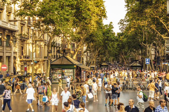 Barcelona’s tree-lined La Rambla.