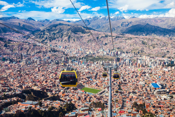 La Paz in Bolivia is about 4000 metres above sea level, making it the world’s highest capital city.