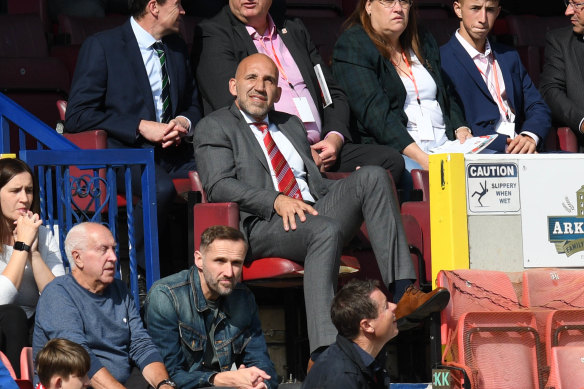 Clem Morfuni takes in a game at the County Ground in Swindon.