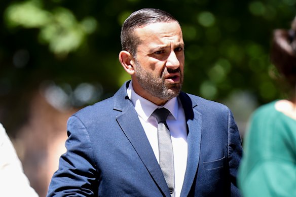 Rabhi Sobhi enters Darlinghurst District Court ahead of his sentence.