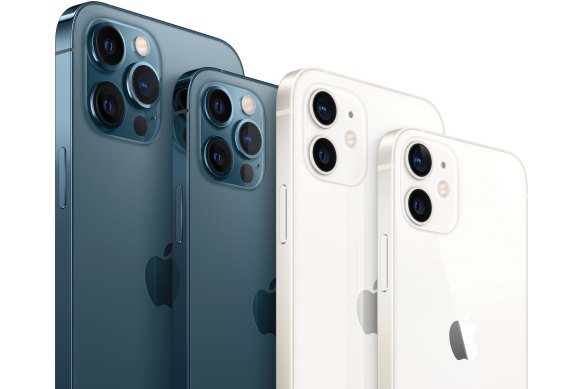 The full iPhone 12 lineup, including the 12 Pro Max, 12 Pro, 12 and 12 Mini.