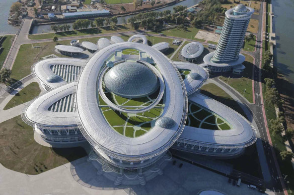 North Korea’s science and technology centre, located on Ssuk island in Pyongyang. The country has sent IT workers abroad to earn cash for the regime.