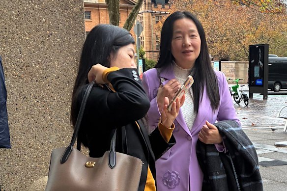 Athena Changren Cheng (right) leaving the liquidator examination in the Federal Court.