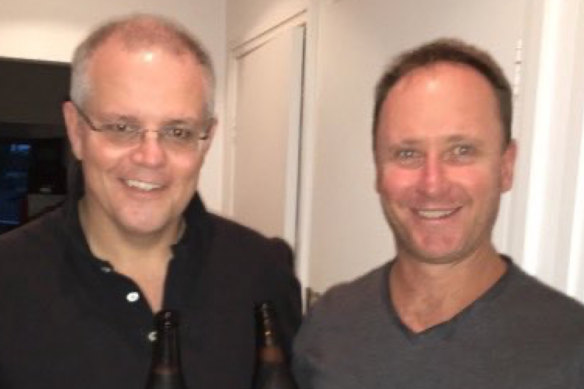 Prime Minister Scott Morrison with Tim Stewart.