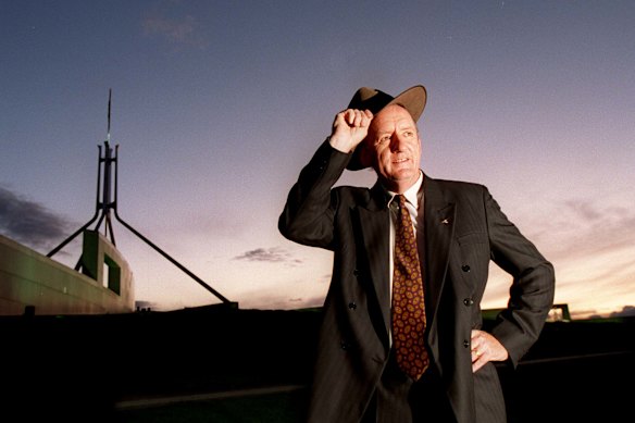Former ambassador to the Holy See Tim Fischer with his akubra hat when he was an MP in 1996.