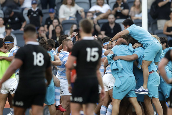 Argentina celebrate a famous victory.