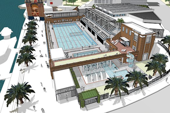An artist’s impression of the North Sydney Olympic Pool redevelopment. 