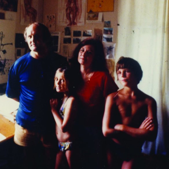 The Olsen family, from left, John, Louise, Valerie and Tim at Watsons Bay in the mid-70s.