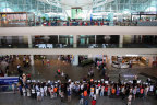The arrivals hall at Bali’s airport.
