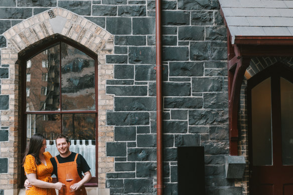 British chef Mark Hannell and front-of-house expert Rebecca Baker outside Reed House.