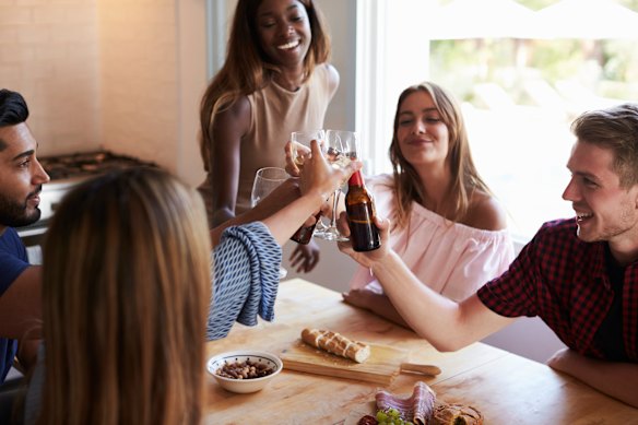The small kitchen is often the best place at the party. 