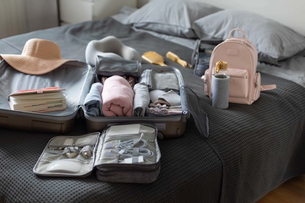 Package or storage with stuff, clothes and accessories