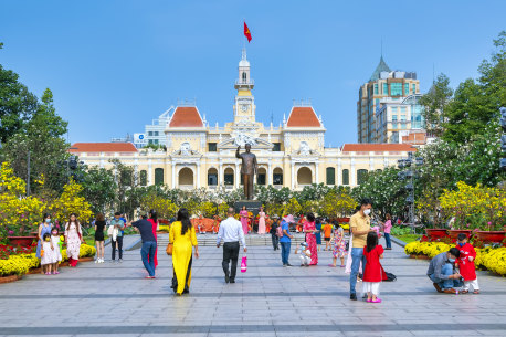 The French colonial style of Ho Chi Minh City Hall.