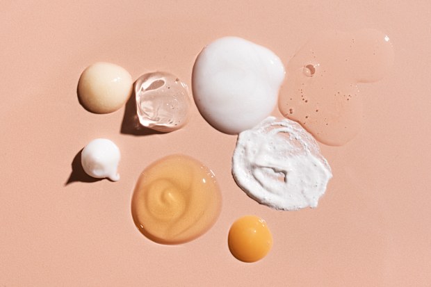 Stock image of skincare product swatches