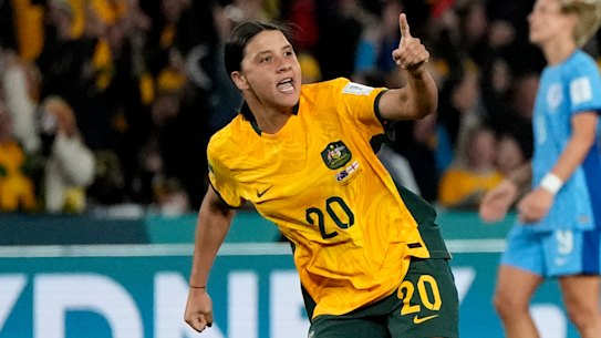 Sam Kerr has been sidelined with an ACL injury since January. 