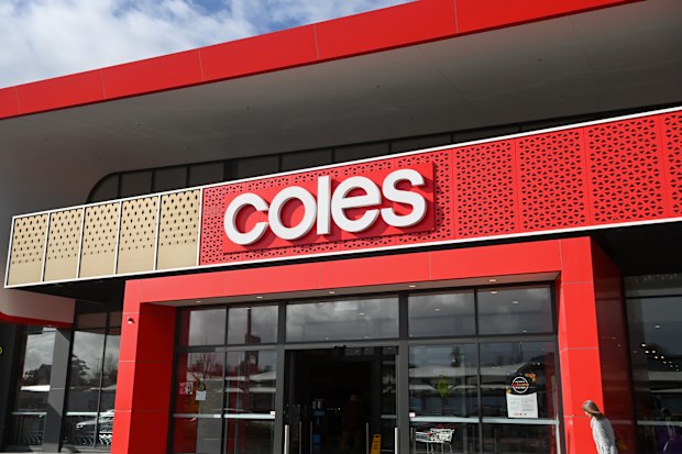 MOUNT GAMBIER, AUSTRALIA - JULY 11, 2023: Exterior of a Coles supermarket one of Australia's largest retail companies with over 800 stores throughout the country.