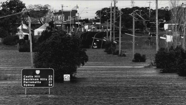 Windsor under flood in 1988.