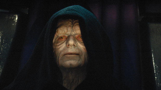 The sinister Emperor Palpatine, played by Ian McDiarmid, in Star Wars.