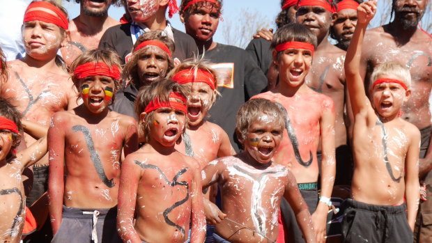 Martu man led their boys in a traditional dance before the official declaration of the park.