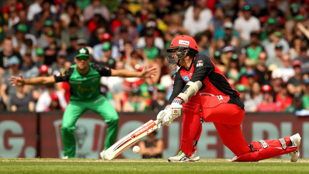 Tom Cooper of the Renegades bats during the Big Bash League final.