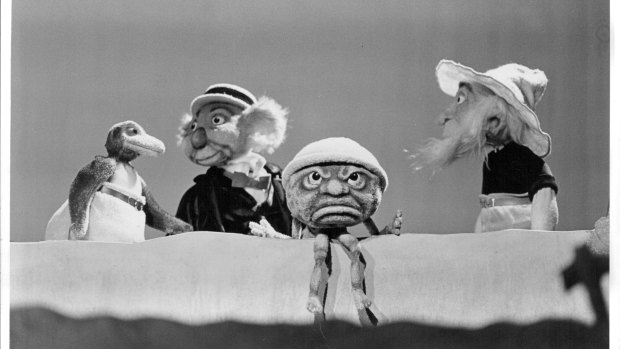The second generation of Magic Pudding puppets in a 1981 production.