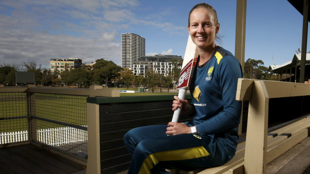 Back in action: Meg Lanning has returned to training at Junction Oval for the Ashes series in England, starting in July.