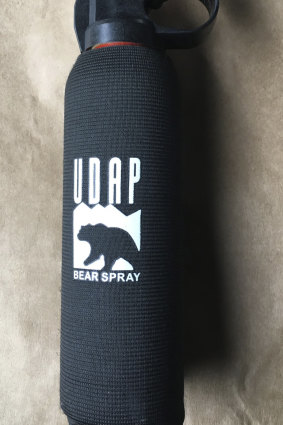 Bear spray, a chemical irritant, has previously been seized from protesters by police.