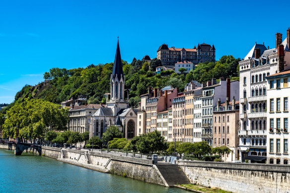 Church of Eglise St Georges on the banks of the Saone in Lyon. 