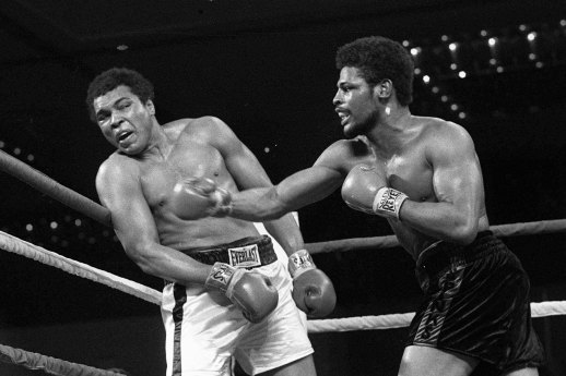 Muhammad Ali is stunned by a right cross from Leon Spinks in Las Vegas in 1978.