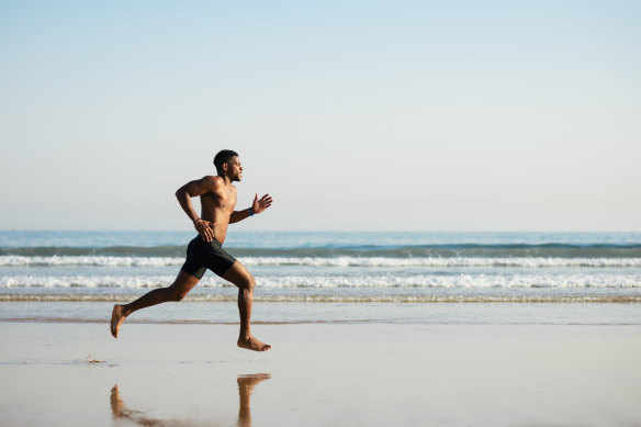 Even firm sand near the water’s edge will get your blood pumping, Sophie Watts says.