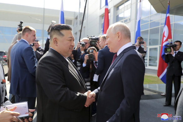 North Korean leader Kim Jong-un with Russian President Vladimir Putin in 2023.