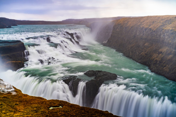 Iceland’s Gullfoss waterfall.