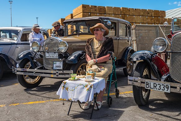 A vintage Ford on display at Art Deco Festival Napier.