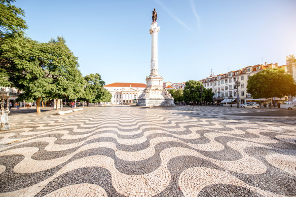 Rossio Square, Lisbon. Portugal’s famous pavements were original layed by prisoners.