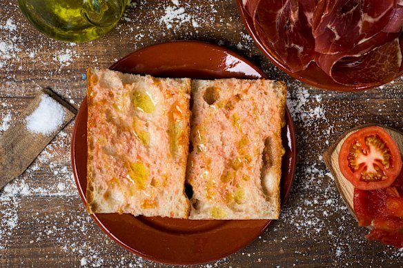 Pa amb tomaquet is a Catalan dish but is now popular throughout Spain.