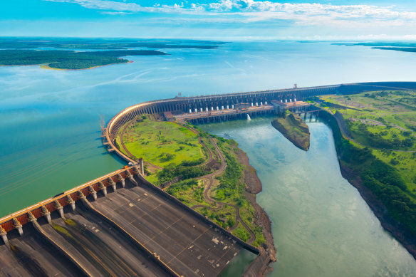 Itaipu Dam on the Parana River.