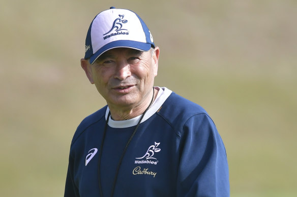Eddie Jones during a Wallabies training session this week in South Africa. 