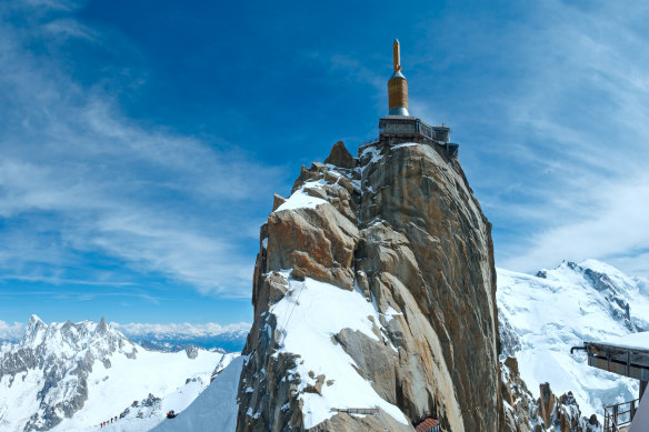 The mountain top station of the Aiguille du Midi in Chamonix.