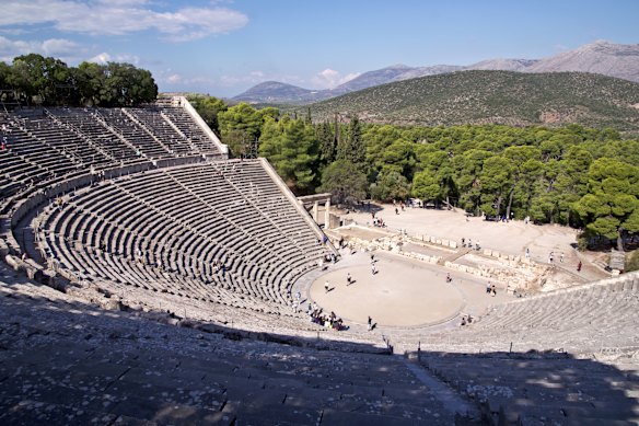 The ancient theatre in the Sanctuary of Asklepios at Epidaurus is a 4th-century masterpiece.