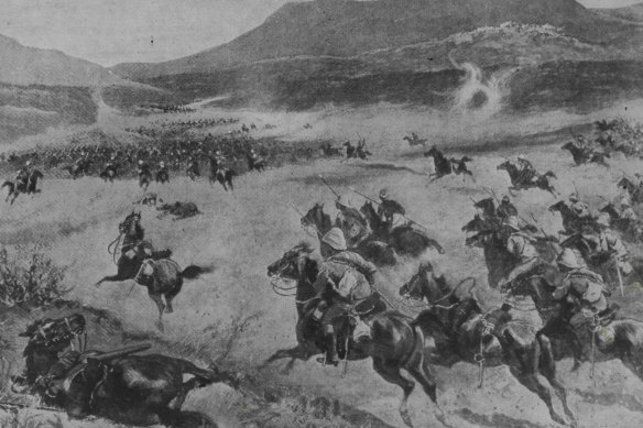 Fighting at Klip Drift between Australians and Boers in 1900.