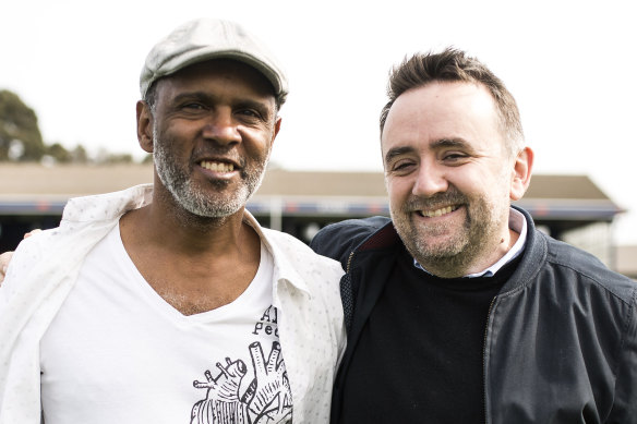 Briggs, left, and Robert Connolly created the TV comedy series The Warriors.