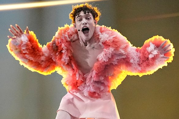 Nemo performs the code to the year past the grand final eurovision.