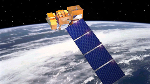 The Landsat 7 satellite, one of several satellites used to monitor land use.